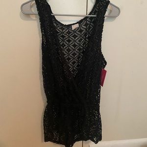 Black swim suit coverup